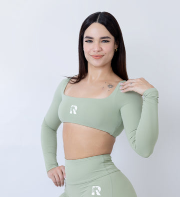 Women's Sage Green Super Crop Top