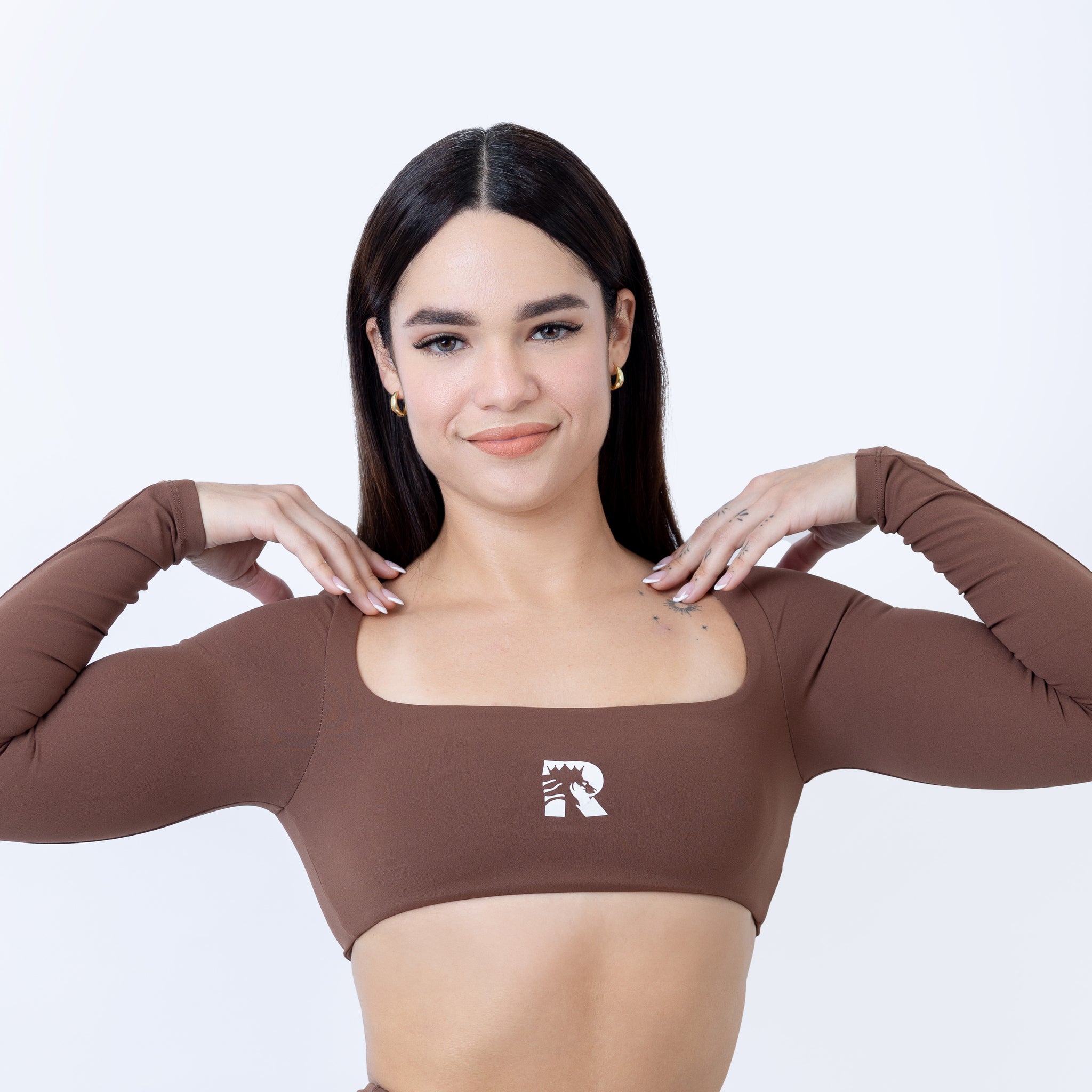 Women's Rich Cocoa Super Crop Top