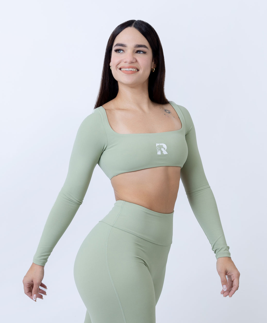 Women's Sage Green Super Crop Top